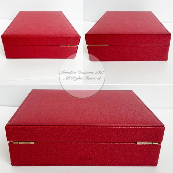 Coach Jewelry Box Red Leather Trinket Case Valet Vintage 90s Rare SLG HTF - Picture 3 of 10